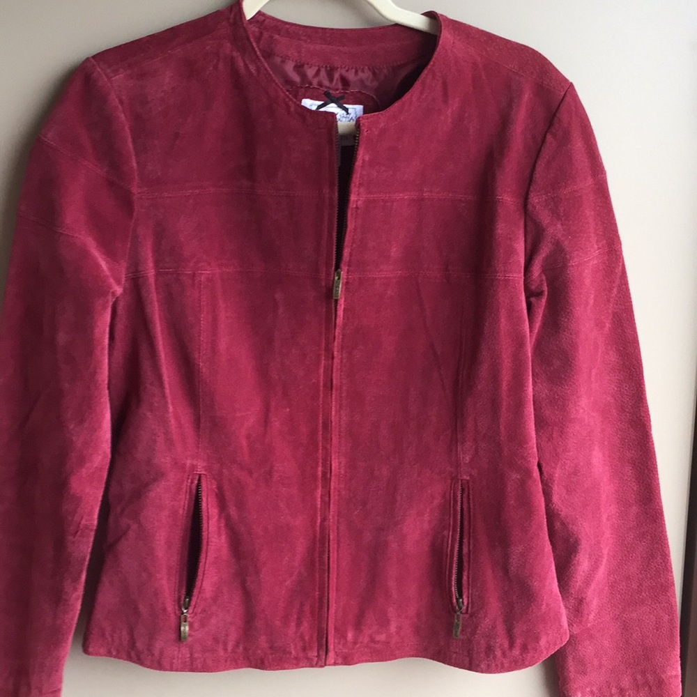 Suede burgundy jacket